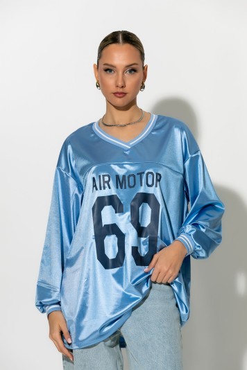 Athletic oversized μπλουζα με στάμπα 69 λευκό