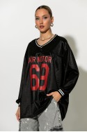 Athletic oversized μπλουζα με στάμπα 69 μαύρο