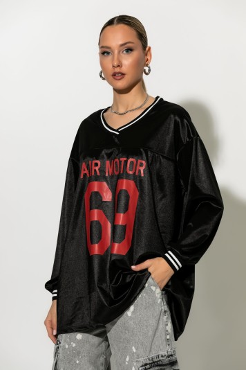 Athletic oversized μπλουζα με στάμπα 69 λευκό