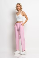 Loose fit παντελόνι με λάστιχο στην μέση ροζ