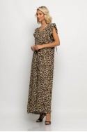 Ολόσωμη φόρμα με βολάν στα μανίκια animal print leopard