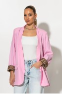 Blazer με φόδρα λεοπάρ baby pink