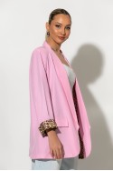 Blazer με φόδρα λεοπάρ baby pink