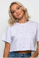 Cropped μπλούζα με τρούκς λευκό