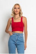 Crop top τιραντέ με τετράγωνη λαιμόκοψη κόκκινο