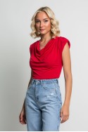 Ντραπέ μπλούζα με βάτες κόκκινο