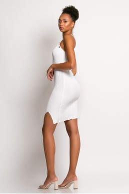 Μίνι φόρεμα λεπτομέρεια τρουκς λευκό