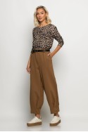 Μπλούζα με boat neck leopard print μαύρο