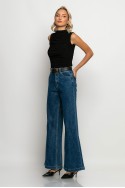 Jean wide leg μπλε σκούρο