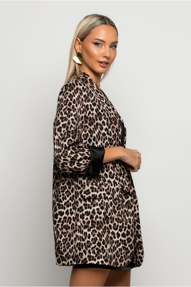 Blazer animal print leopard μπεζ