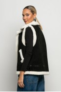 Sheepskin jacket αμάνικο μαύρο