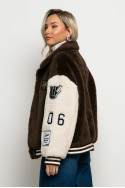 Oversized jacket baseball καφέ