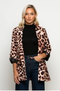 Blazer leopard print μπεζ