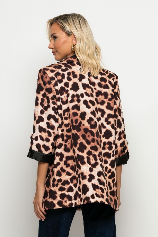 Blazer leopard print μπεζ