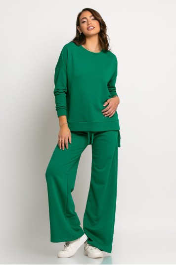 Μπλούζα φούτερ ασύμμετρη πράσινο