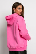 Μπλούζα φούτερ με επένδυση φλις και στάμπα (Dooms day) ροζ