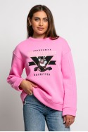 Μπλούζα φούτερ με επένδυση φλις και στάμπα (Wildlife) ροζ