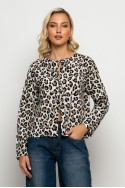 Μπλούζα με δέσιμο μπροστά leopard print λευκό