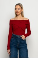 Μπλούζα off shoulder κόκκινο