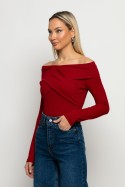 Μπλούζα off shoulder κόκκινο