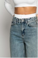 Boxer jean wide leg μπλε