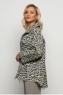 Jean jacket leopard print γκρι