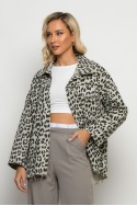 Jean jacket leopard print γκρι