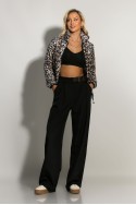 Bomber leopard print μαύρο