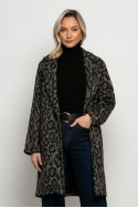 Ημίπαλτο animal print leopard γκρι